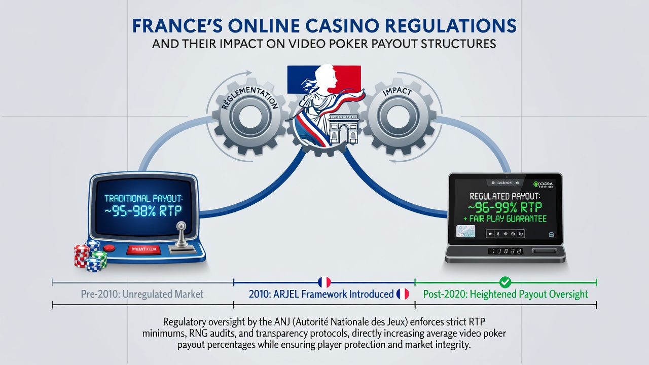 Analysis of video poker payout tables under French regulatory guidelines